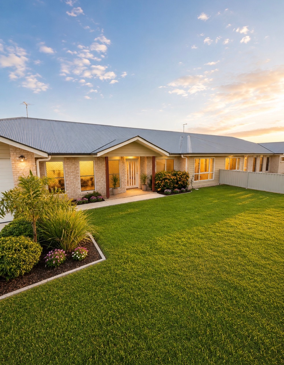 Kalbar Duplex exterior at sunset